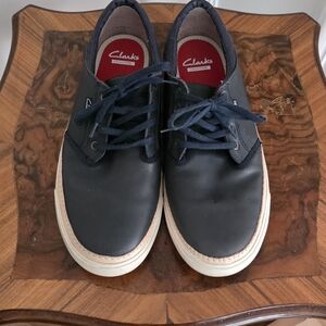 Clarks Men's Blue Leather Boat Shoes